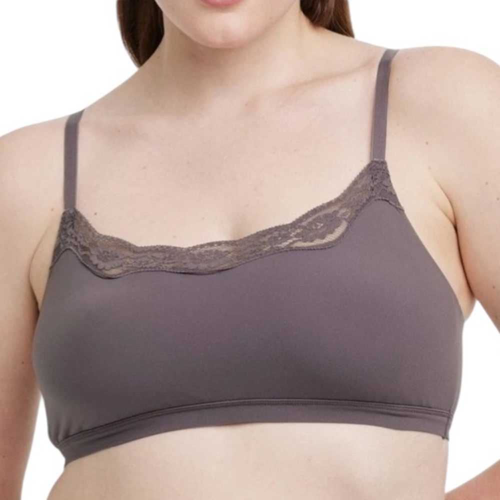 Auden Women's Luxe stretch‎ Unlined scoop Bralette - Mauve - Size S